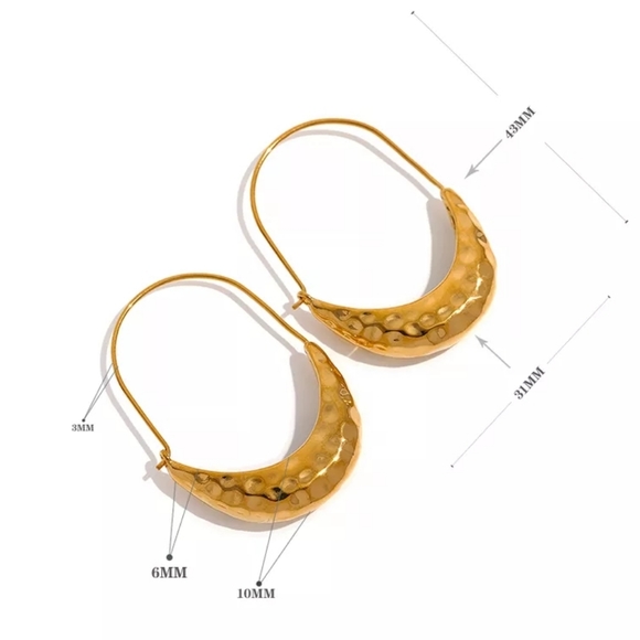 Ear Hook Drop Dangle Hoop Earrings - Picture 6 of 6